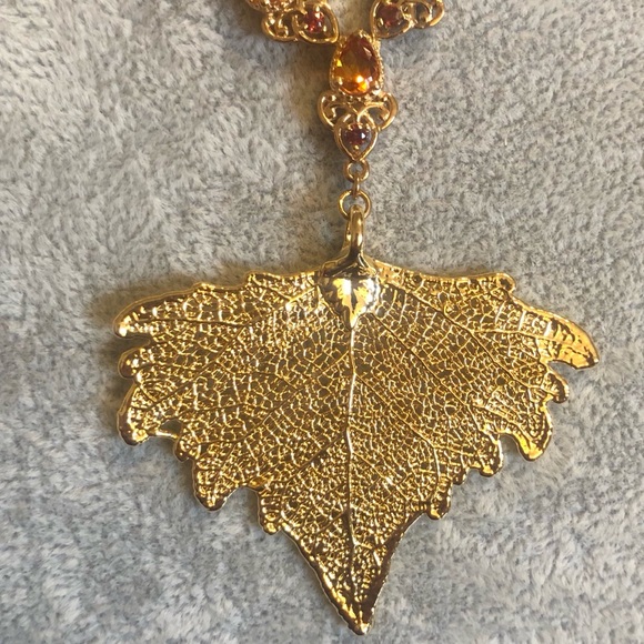 Jewelry - Genuine Gold Dipped Cottonwood Leaf Necklace